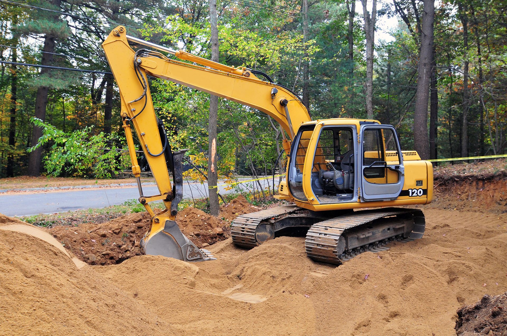 Backhoe in Construction Site