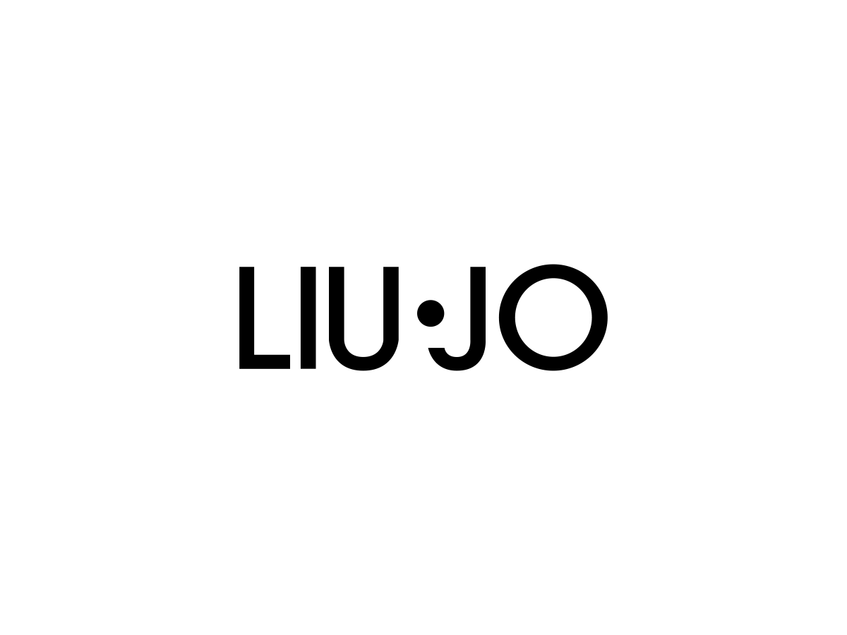 Un logo in bianco e nero per liu jo su uno sfondo bianco.