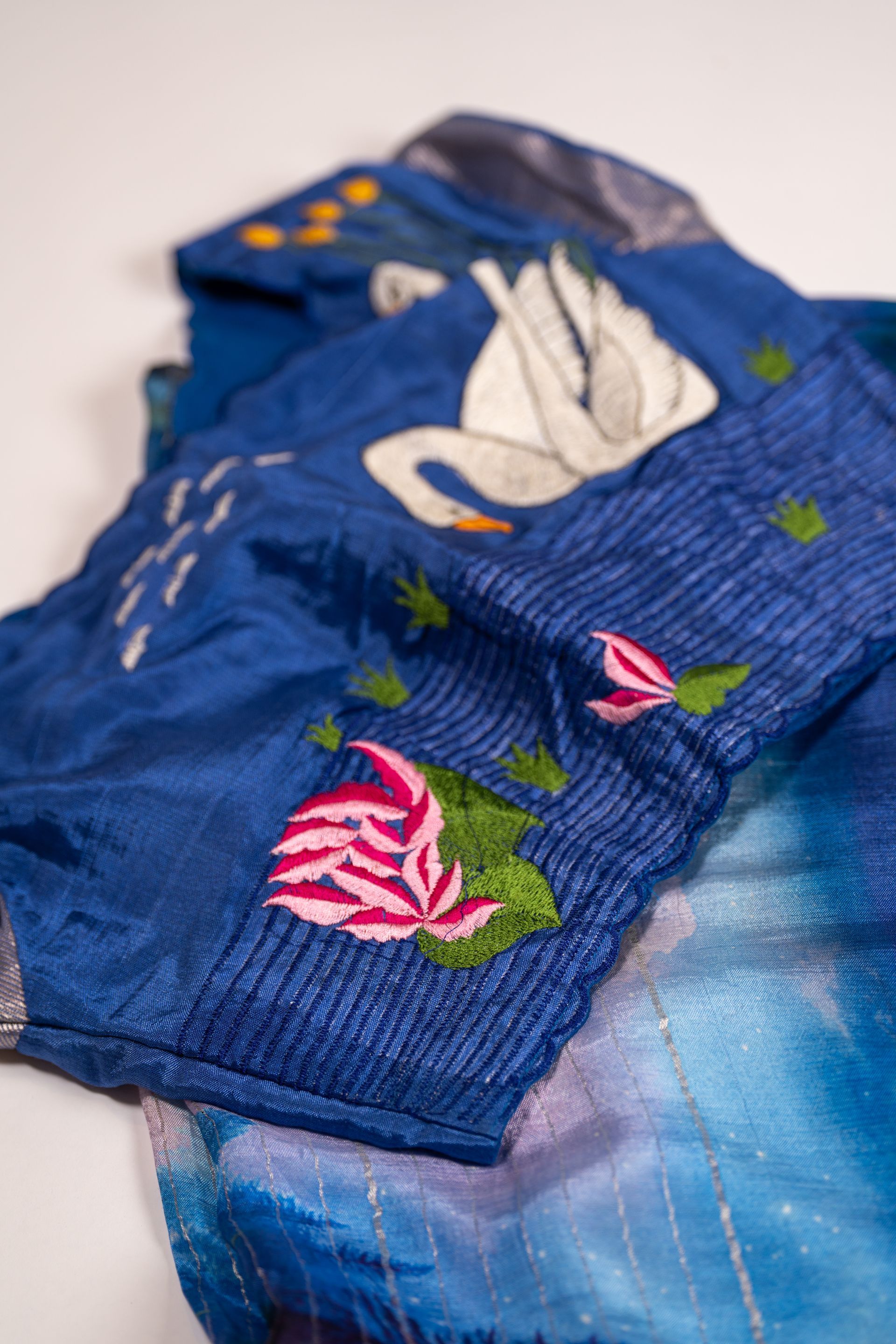 SA0071:Navy blue Mangalagiri Pattu Saree