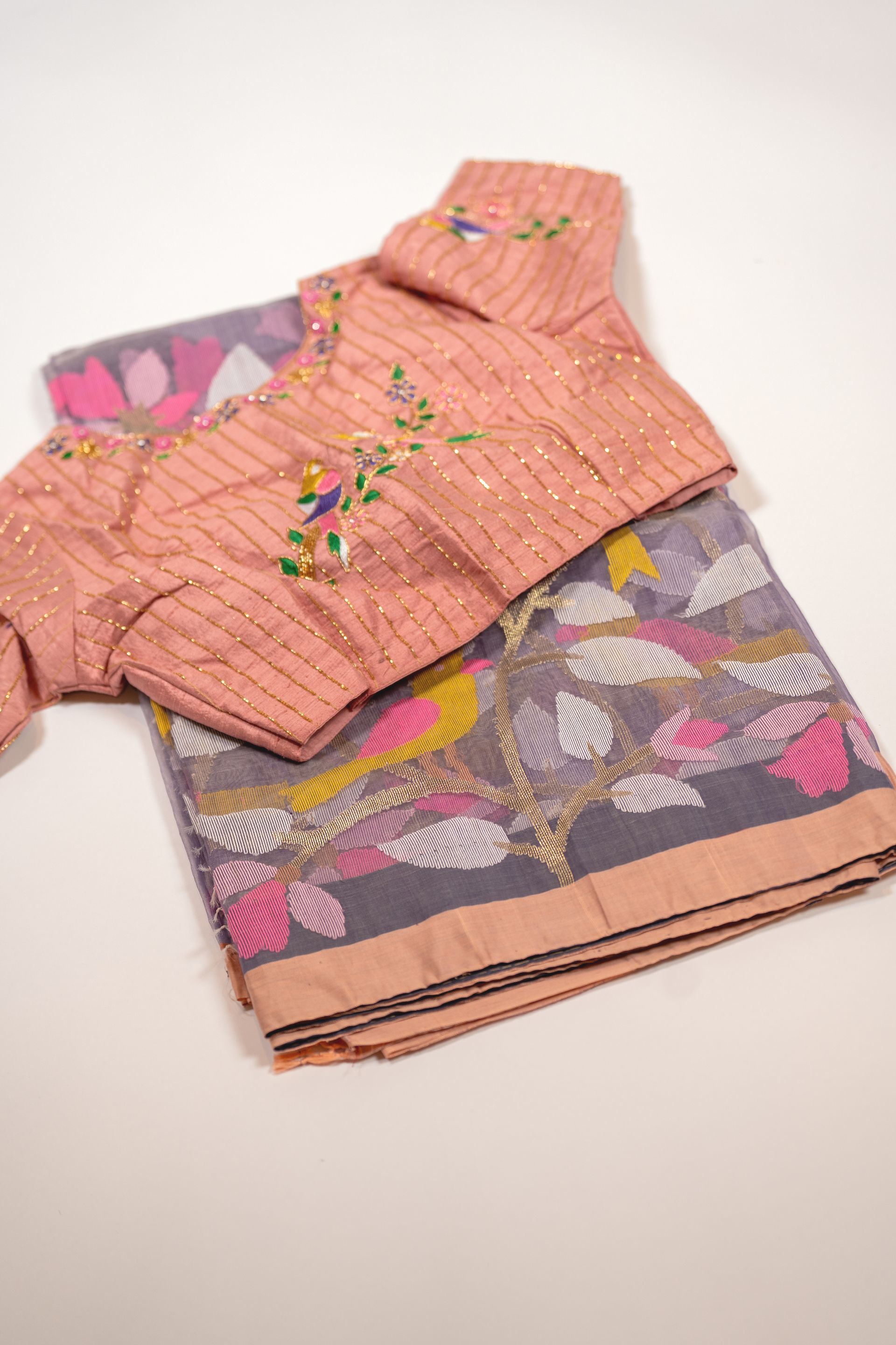 SA0066:Dove Purple Jamdani Saree