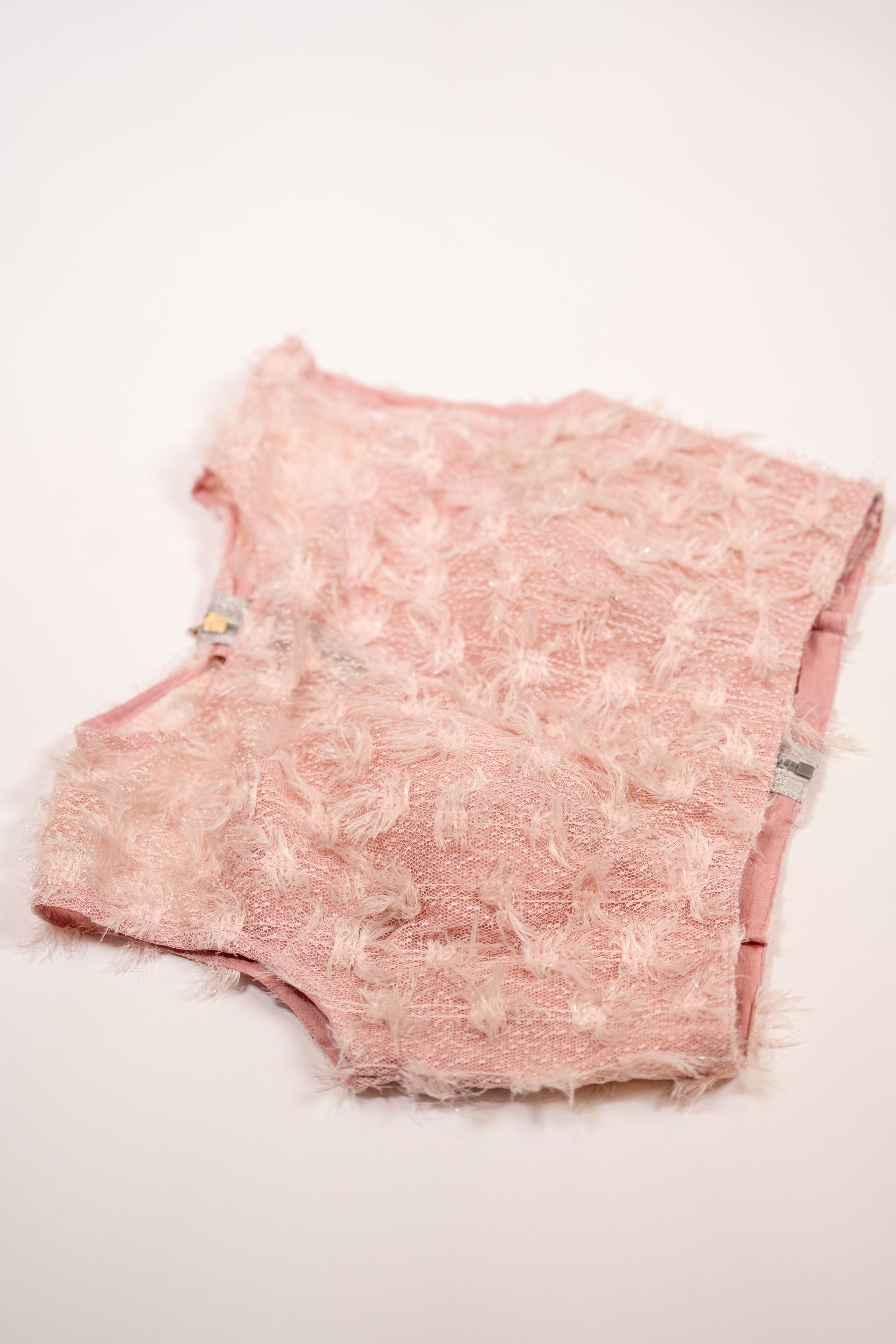 SA0021:Watermelon Pink Glass Tissue Saree