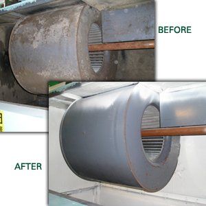 Exhaust System Before and After Cleaning — Florida — Air Duct Aseptics