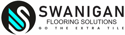 Logo for Swanigan Flooring Solutions with a black circle, white "S" and teal lines, and text.