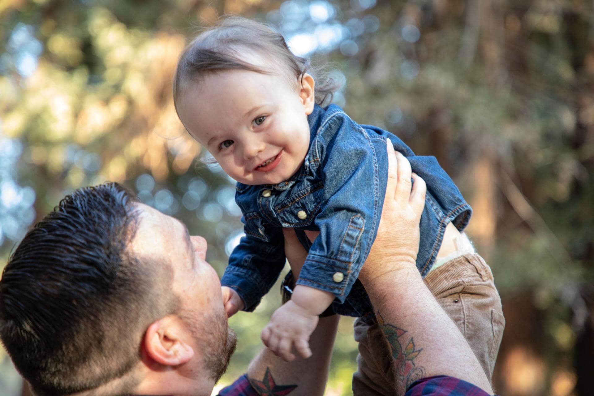 Father and child spending time together.