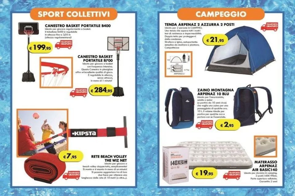 Pubblicità articoli da campeggio