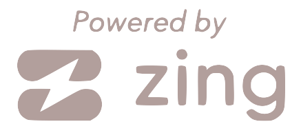 A logo for a company called powered by zing