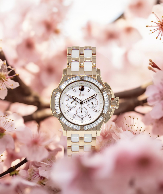 The FERI Nikea Watch - Rose Gold with White Colour