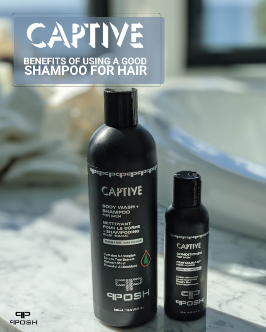 POSH CAPTIVE - Body Wash + Shampoo and Conditioner Set For Men