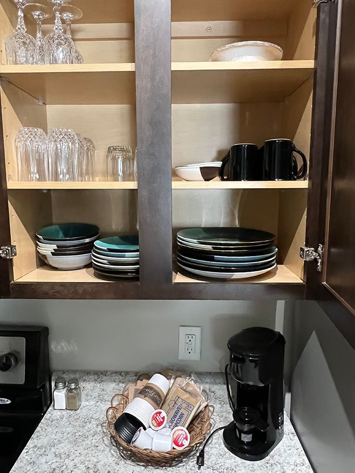 kitchen cabinet with glassware