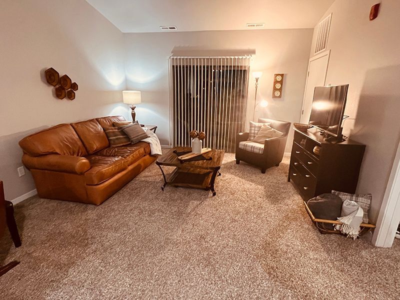 warm toned living room