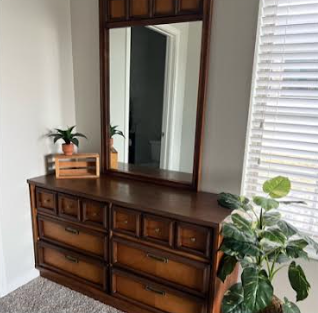 refurbished dresser with mirror