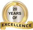 19 years of excellence emblem
