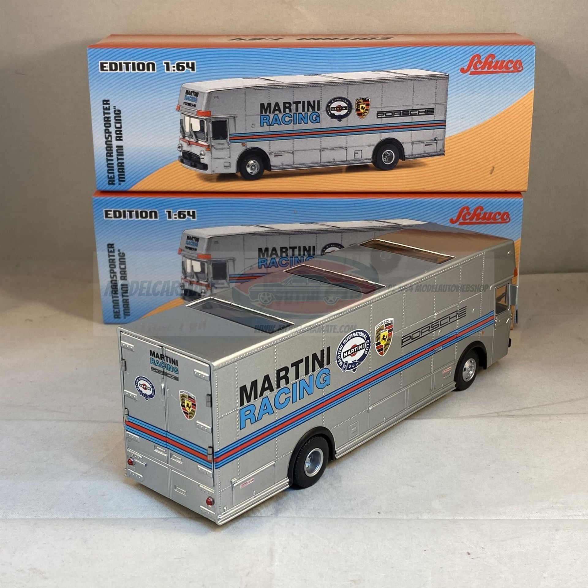 Schuco Mercedes Benz O317 Renntransporter 'Martini Racing' - 1:64