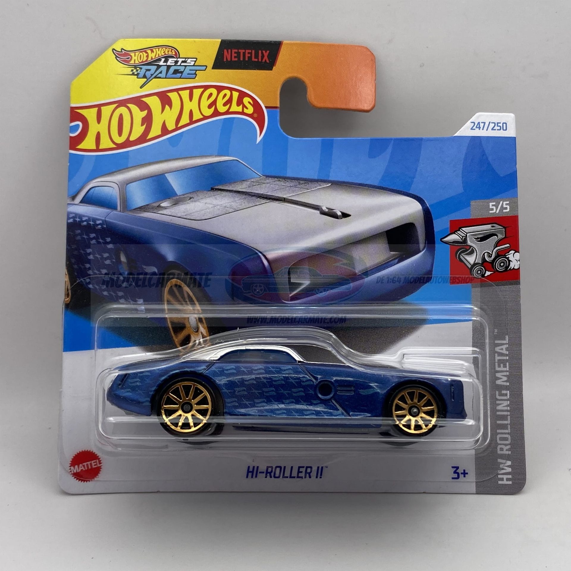 Hot Wheels Hi-Roller II (White & Black) 6/10 HW Art Cars - 2025-61/250 (Short Card) - Includes A KLAS Car Keeper Protector Case - HYX07