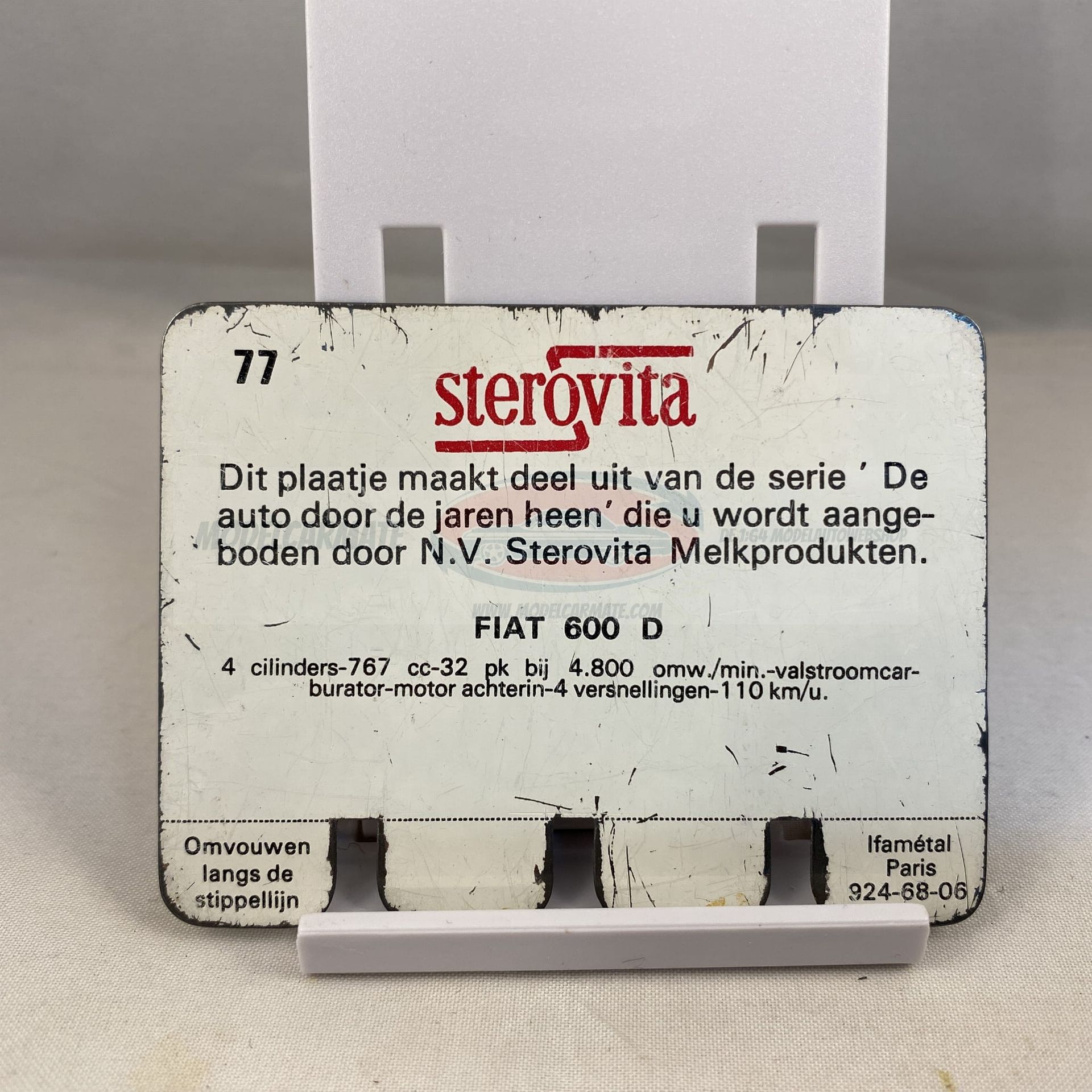 Sterovita Plaatje #77 Fiat 600 D