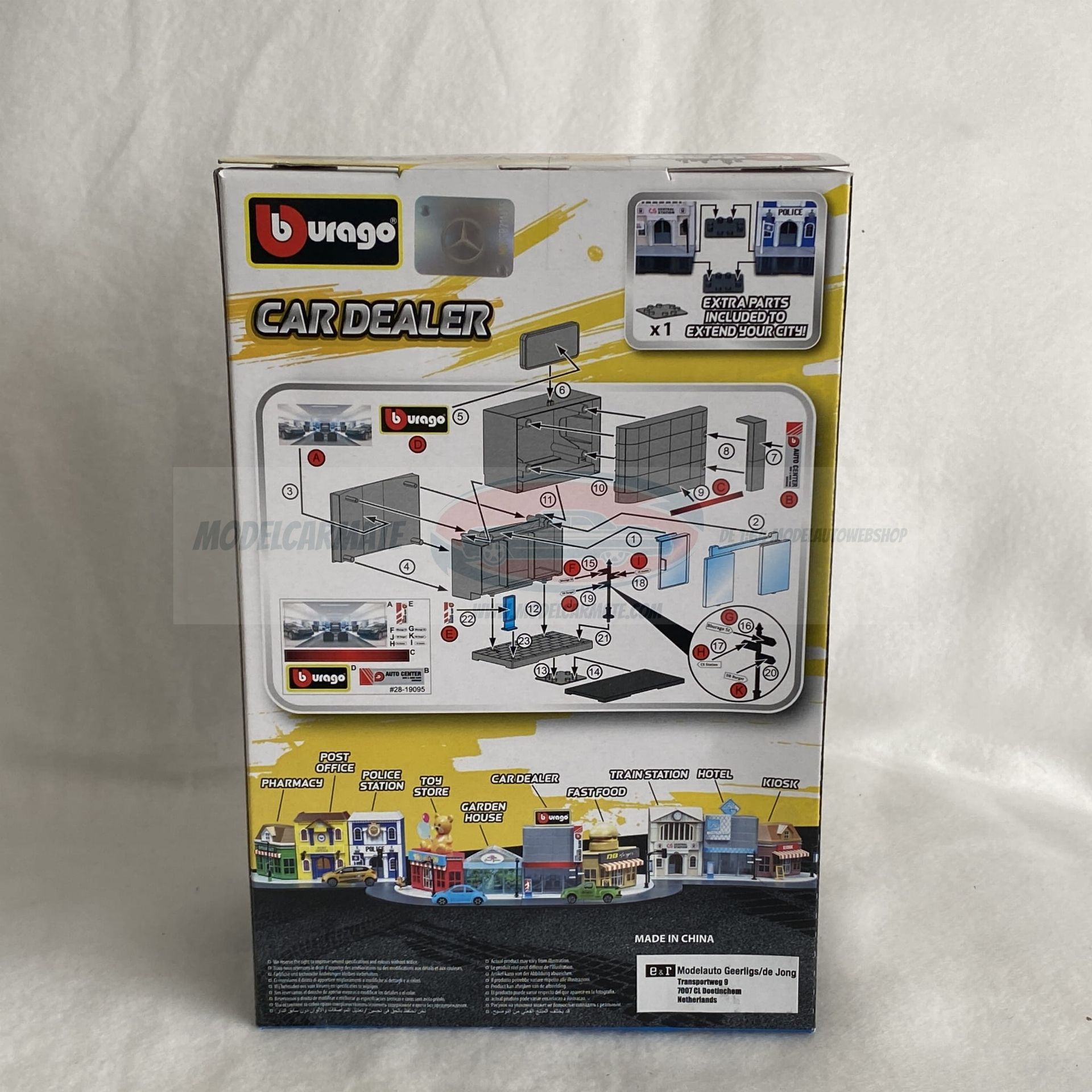 Bburago City Car Dealer + Mercedes-Benz SLK AMG Roadster 'BUILD YOUR CITY' 