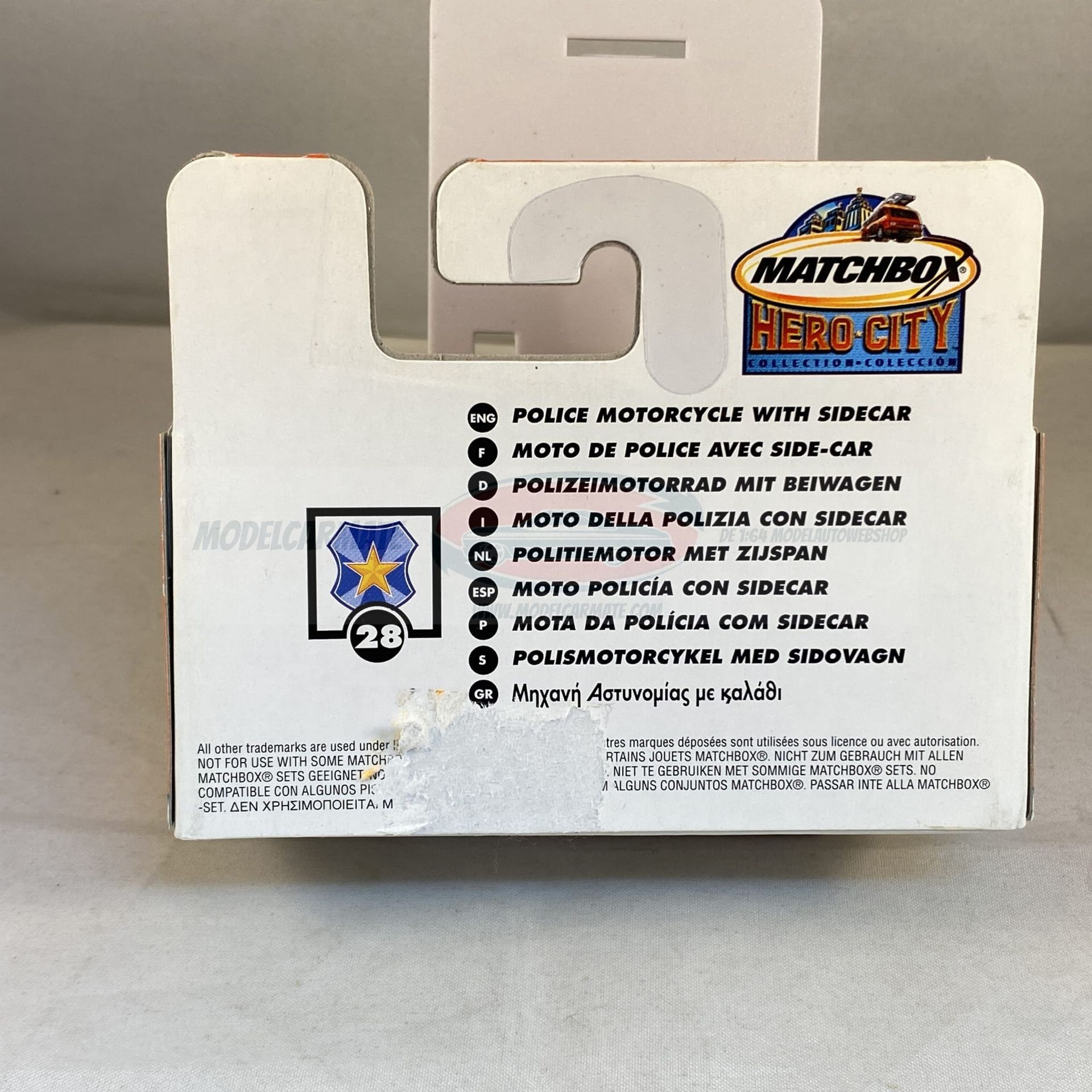 Matchbox Hero City Police Motorcycle With Sidecar #28