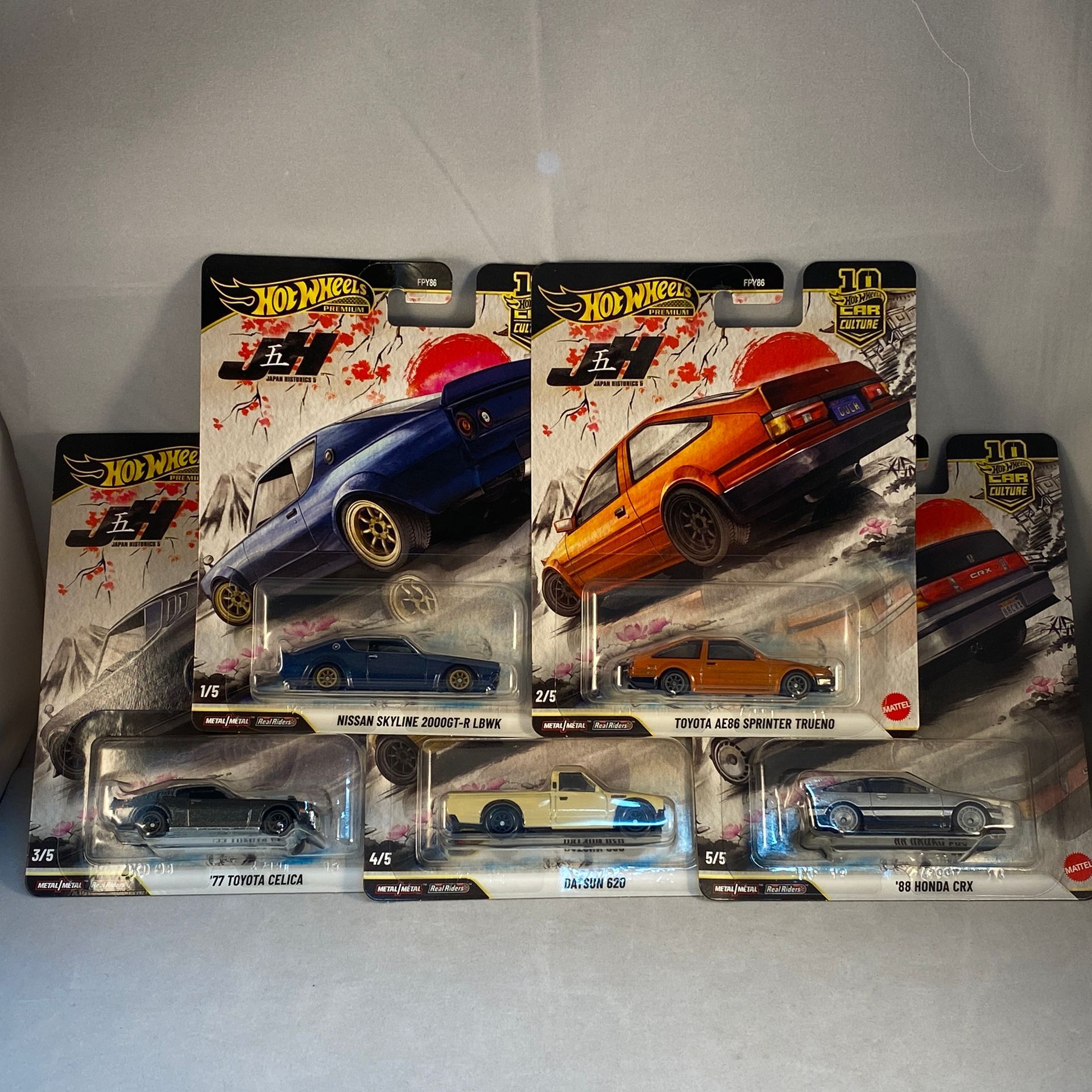 Hot Wheels Car Culture - Japan Historics 5  Complete Set