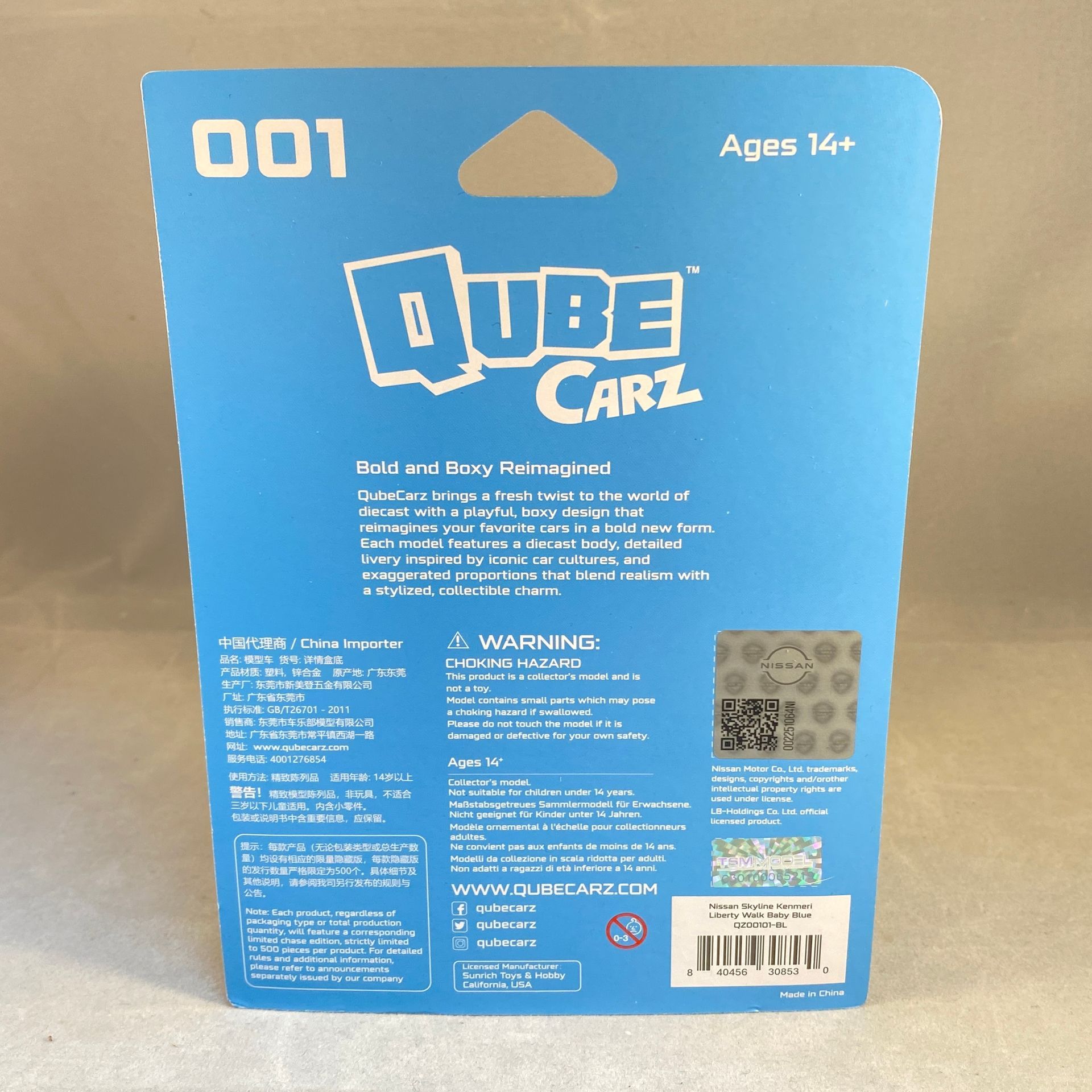 Mini GT Qube Carz - Nissan Skyline Kenmeri Liberty Walk  Baby Blue - 001
