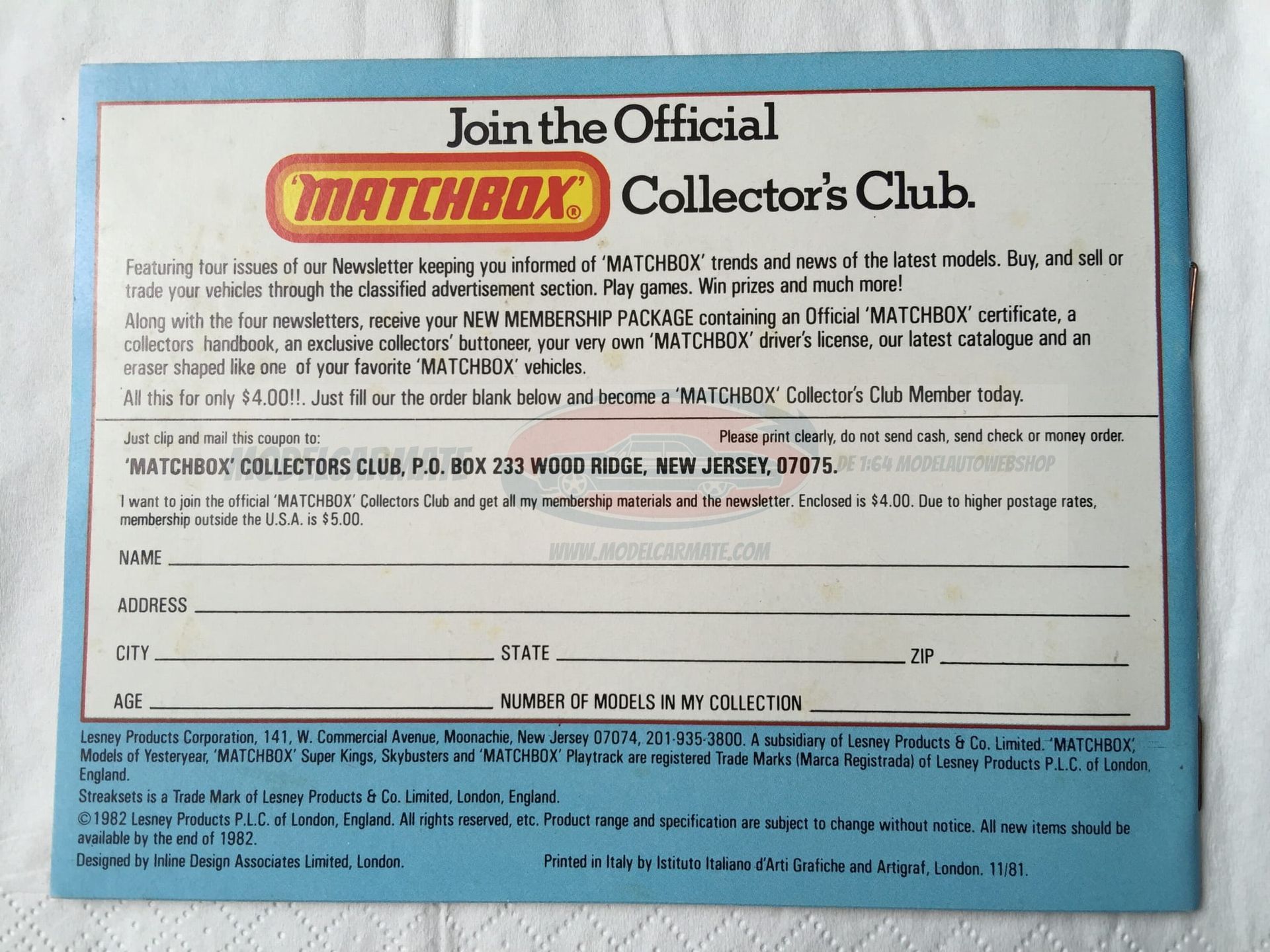 Matchbox Catalogus 1982/83 (Engels)