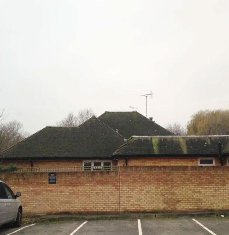 Roof before being cleaned