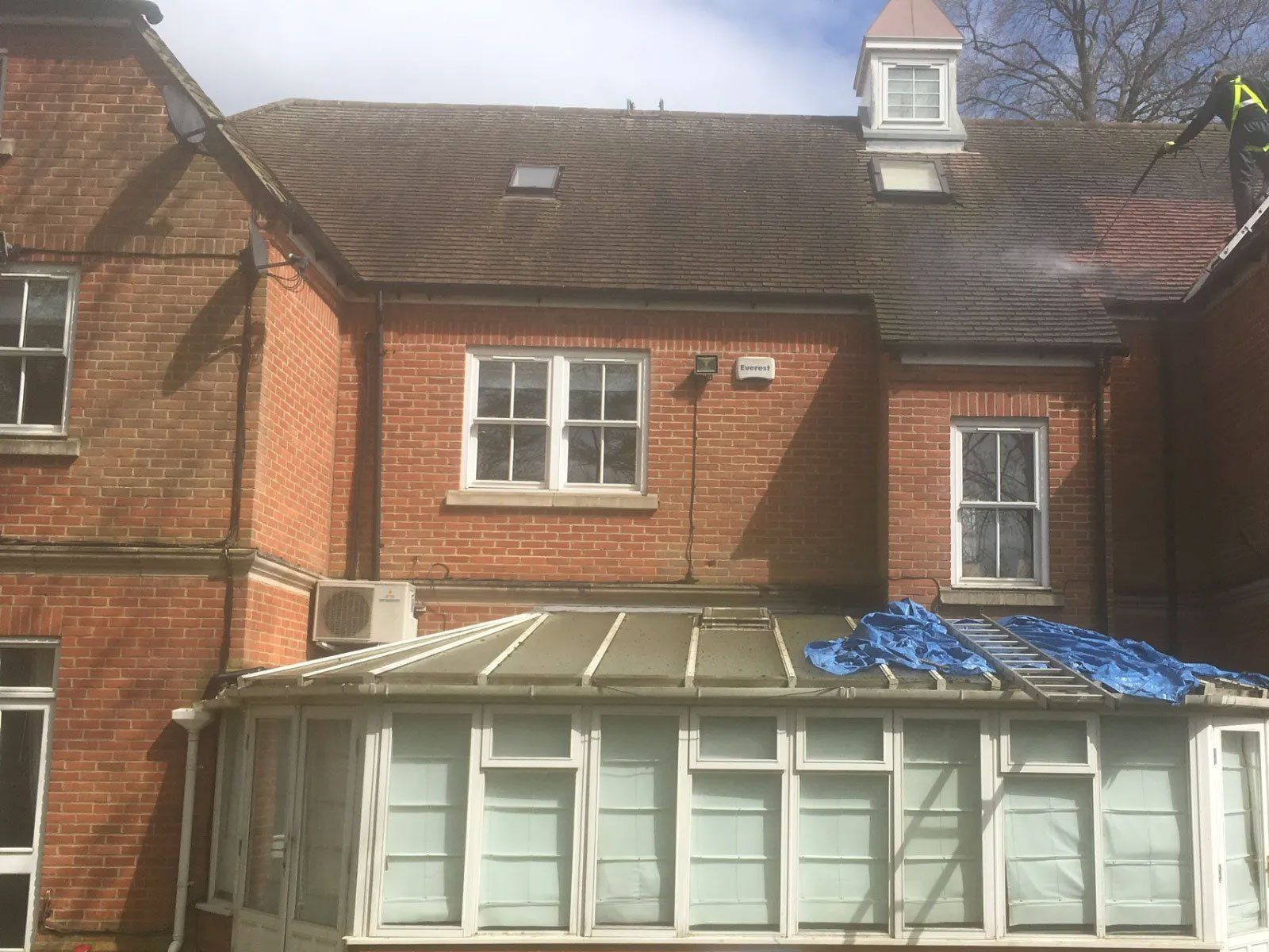 Roof before being cleaned