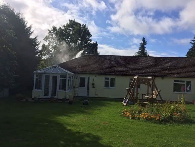 Roof before being cleaned