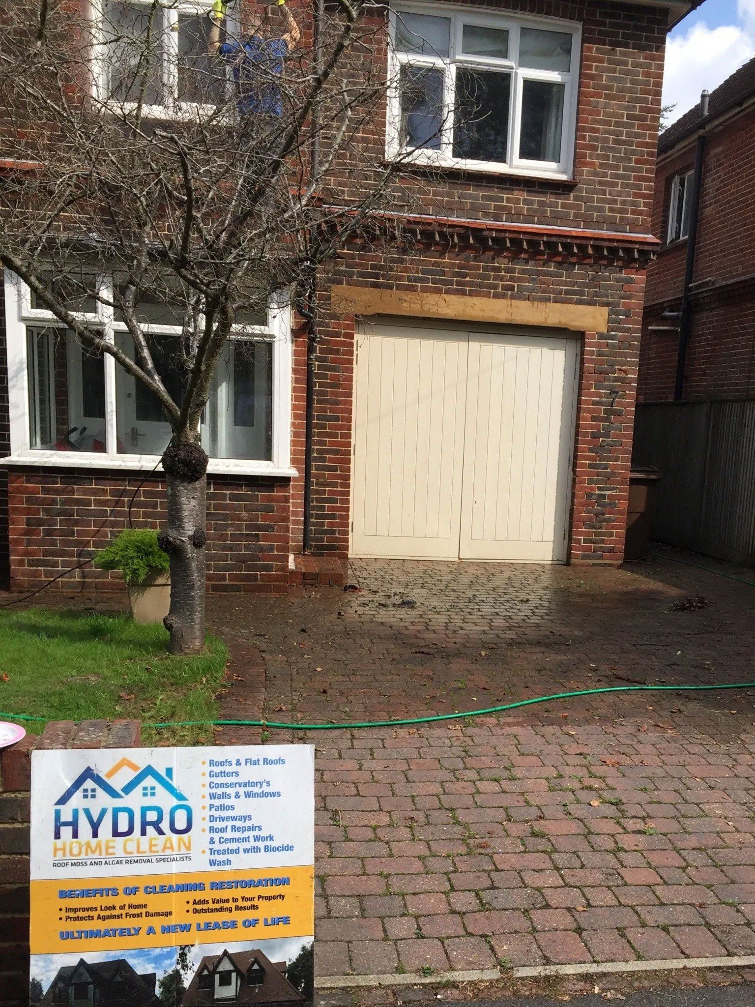 Driveway before being cleaned