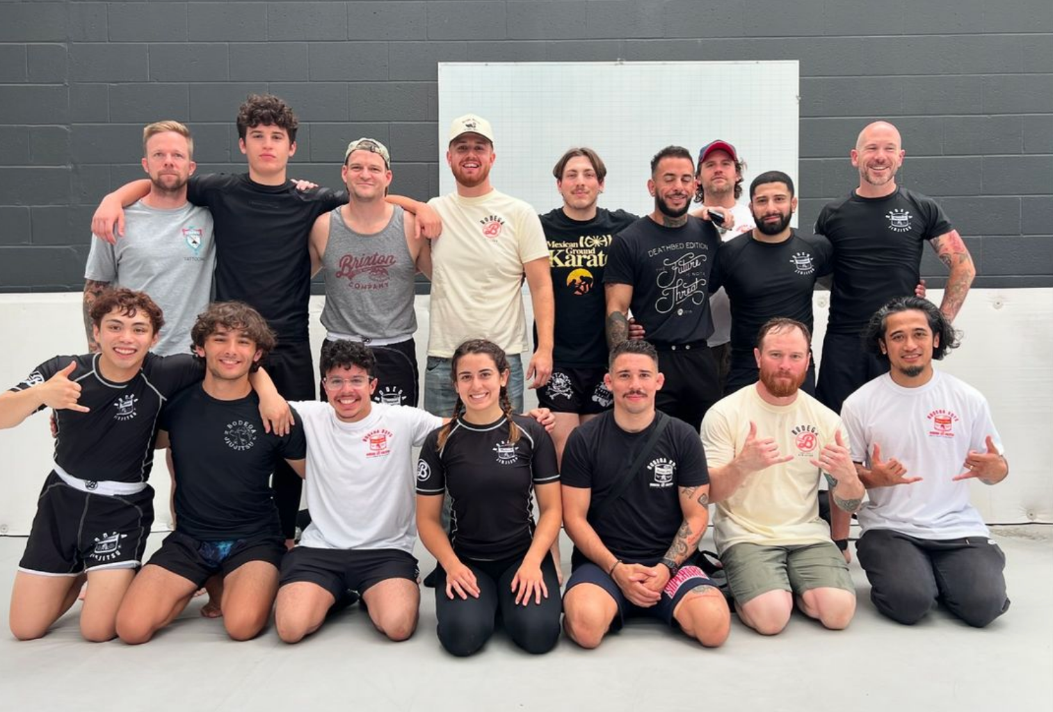 Partners drilling Jiu-Jitsu techniques at Bodega Jiu-Jitsu in Maplewood, NJ, building strength.