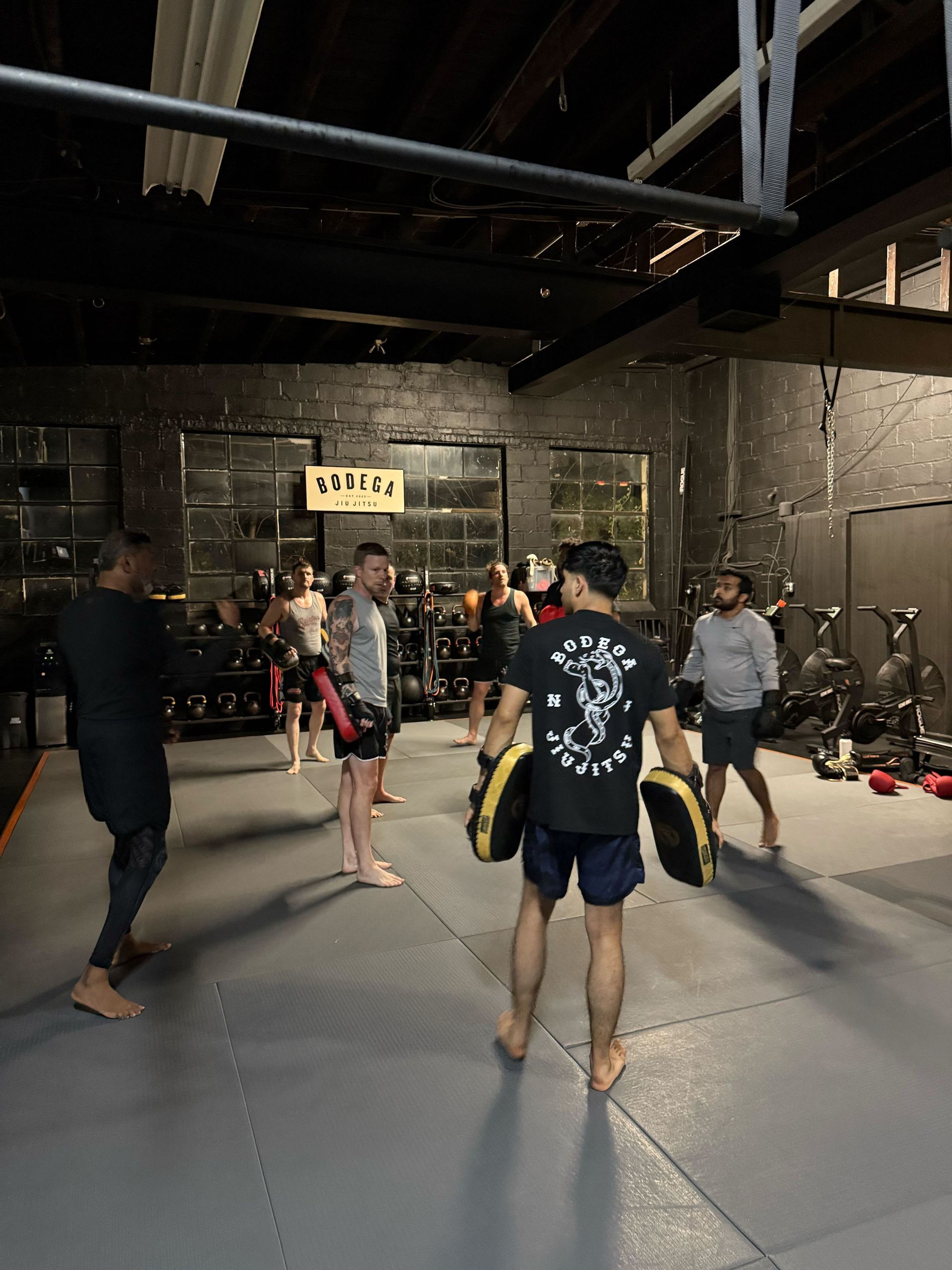 Adults drilling grappling fundamentals at Bodega Jiu-Jitsu in Maplewood, NJ, building fitness and confidence.