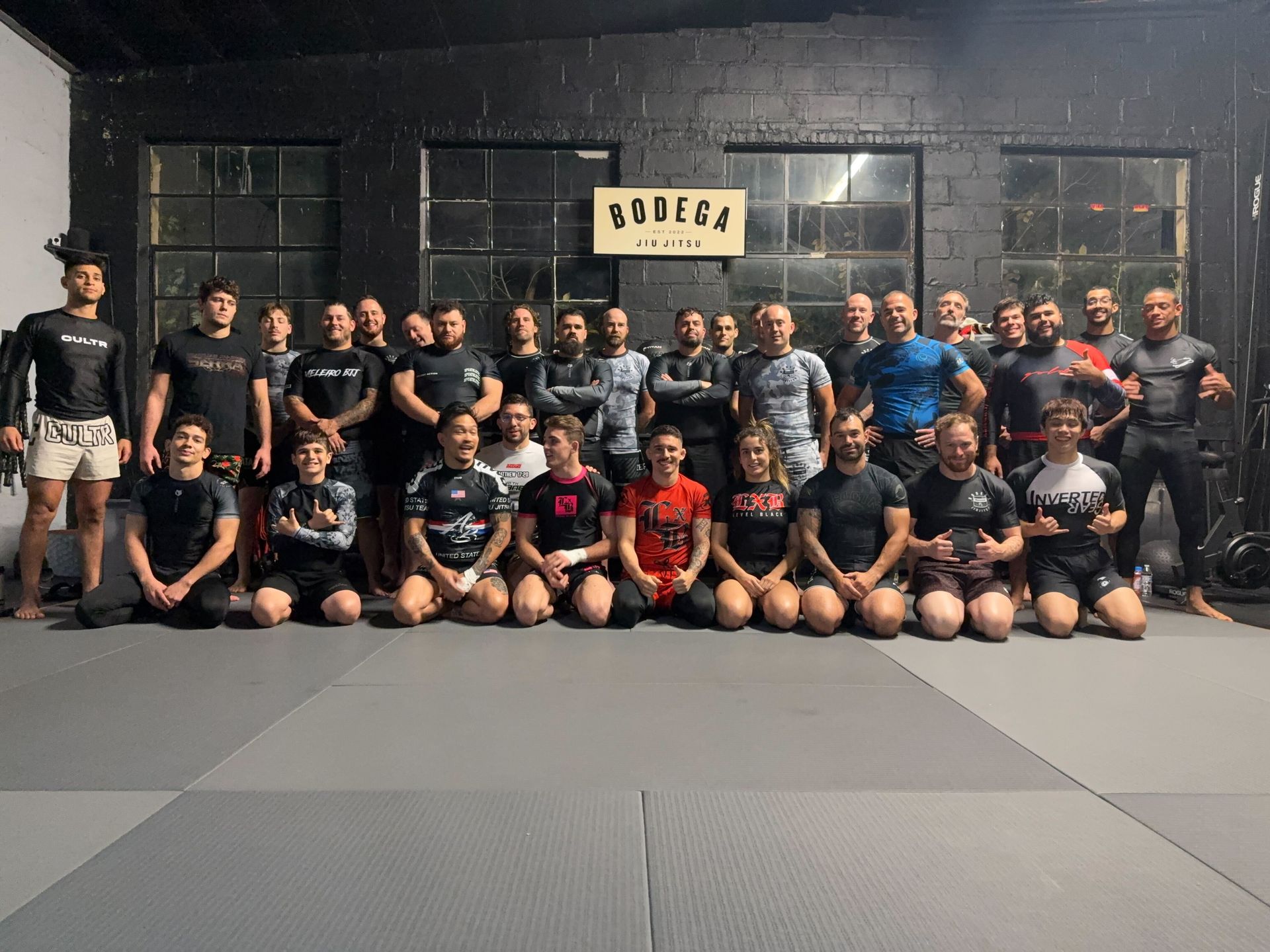 Adults practicing grappling drills at Bodega Jiu-Jitsu in Maplewood, NJ, building fitness and confidence together.