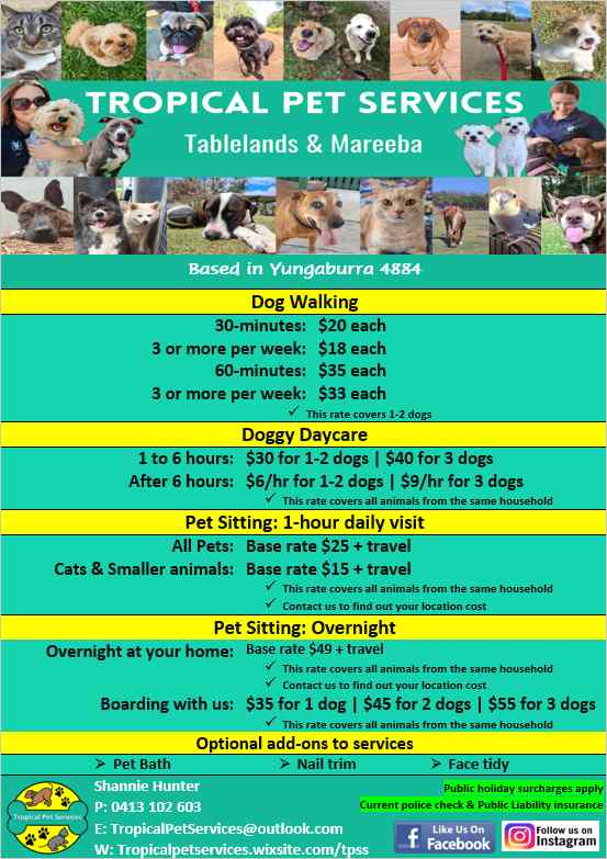 Tropical Pet Services — Animal Care Sydney in Castle Hill, NSW