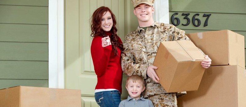 Military member and family being moved into their new home
