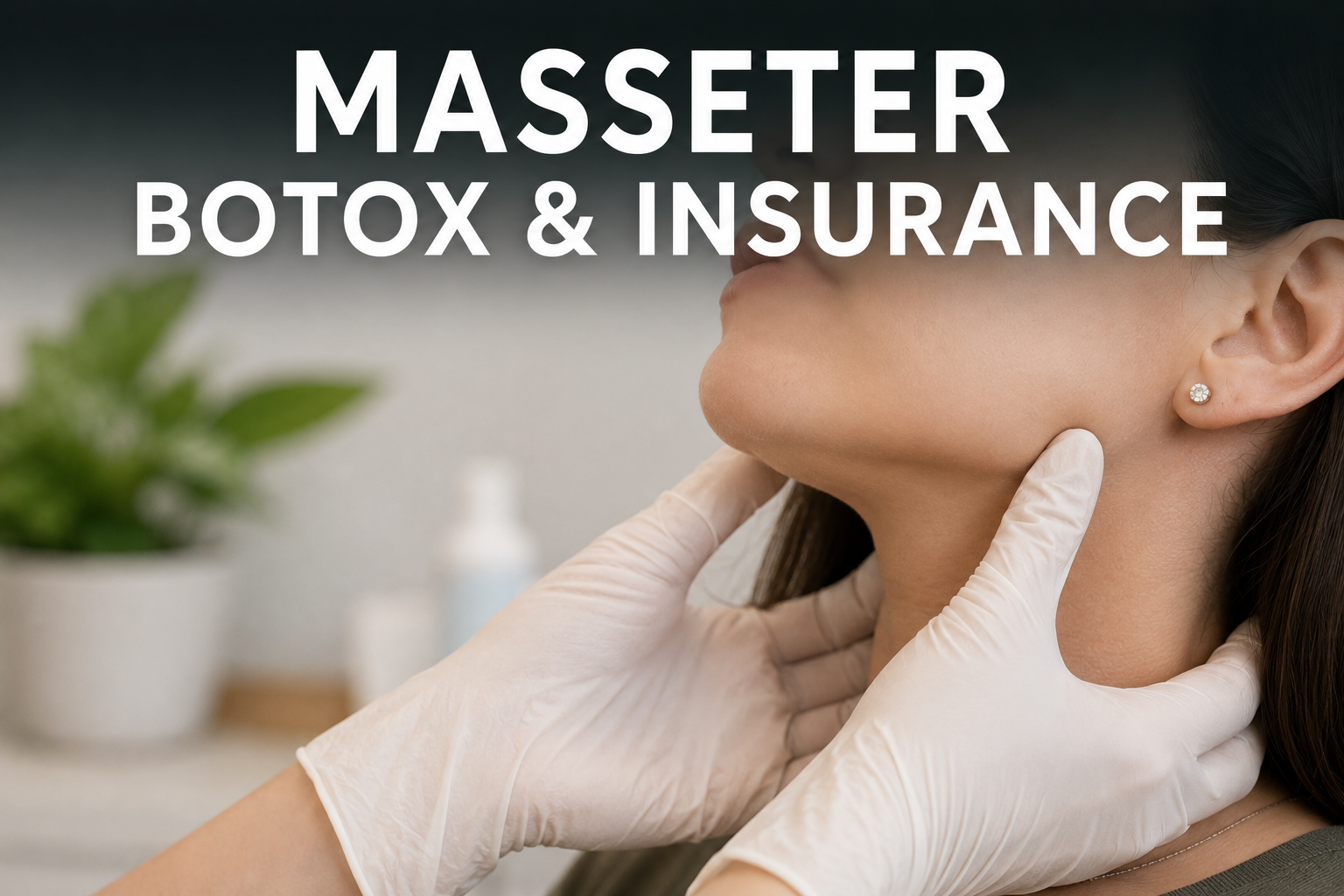 Close-up of masseter Botox injection near jawline for insurance coverage article