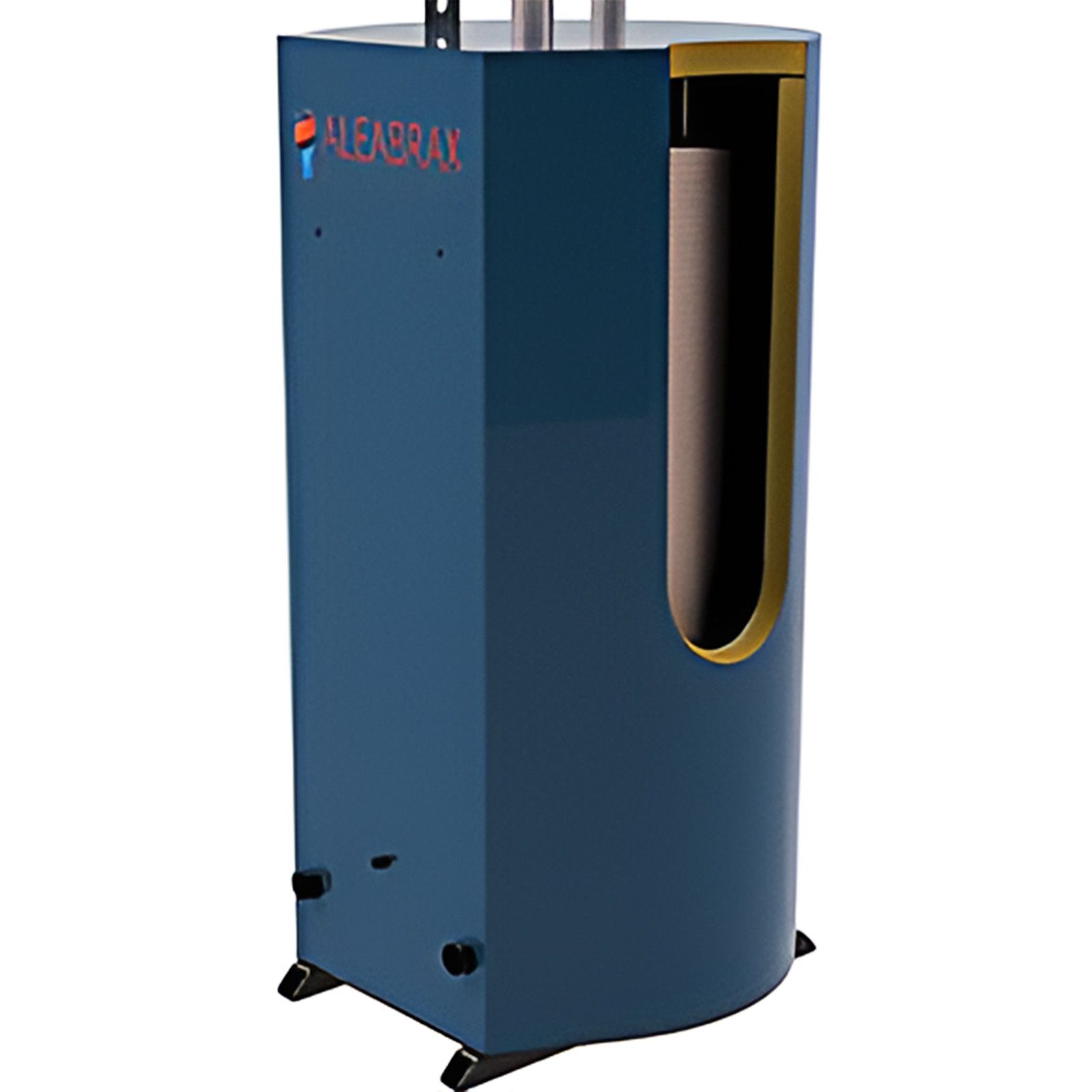 A Blue Water Heater With a Yellow Cylinder Inside of It — FNQ Hot Water In Mareeba, QLD