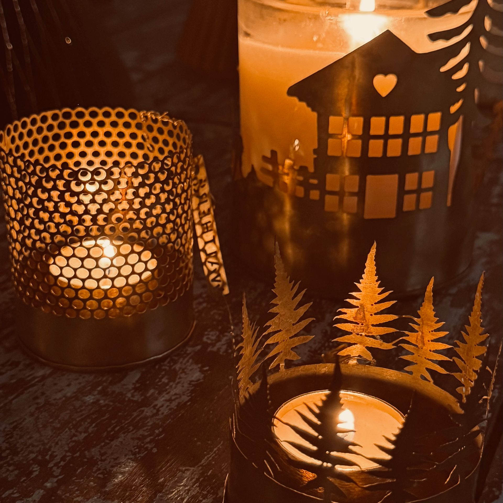 Lanterne enchantée en pur laiton cottage