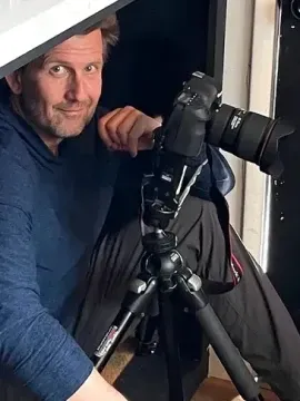 Raphael Conelly with a camera