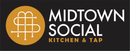 The logo for midtown social kitchen and tap