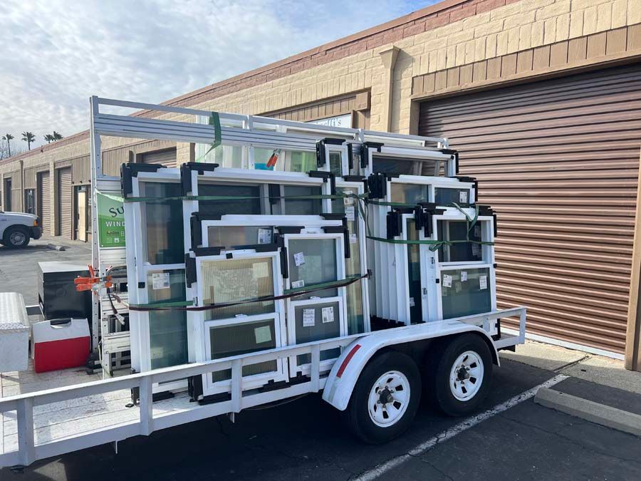 Windows on Trailer Truck