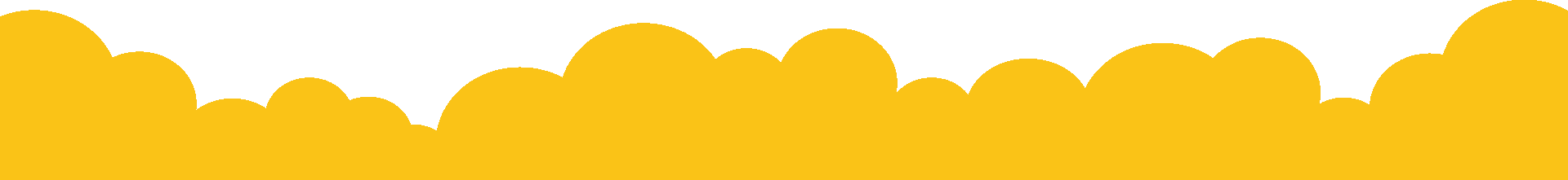 Yellow background with a mountainous, stylized skyline along the top.