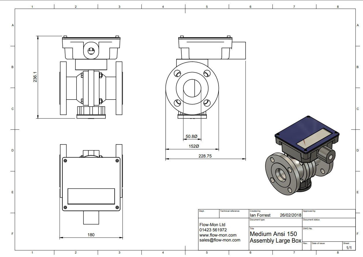 Low flow body assembly drawing
