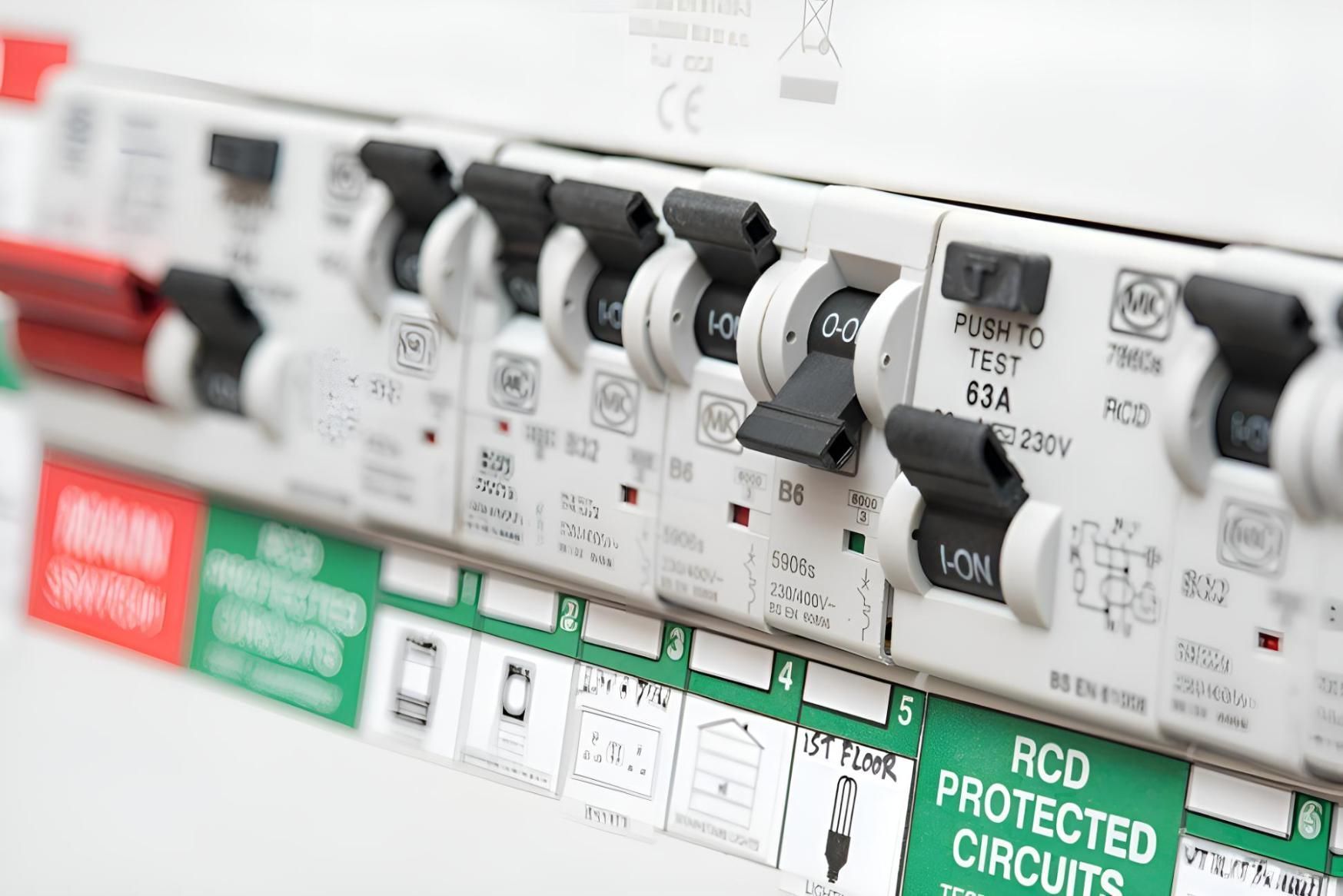 A Close Up Of A Row Of Rcd Protected Circuits — Keany's Electrical Service In North Nowra, NSW