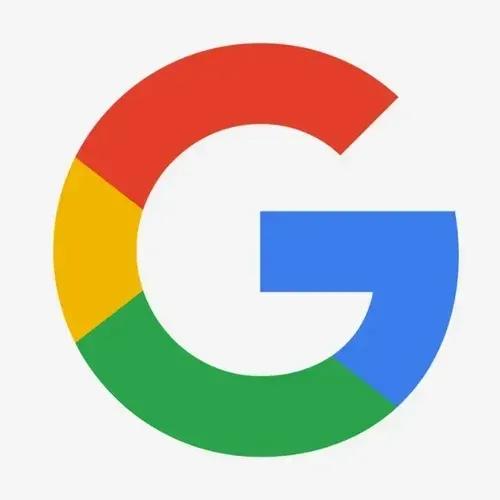 The google logo is a rainbow colored circle with the letter g in the middle.