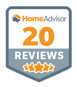 A HomeAdvisor badge featuring the number