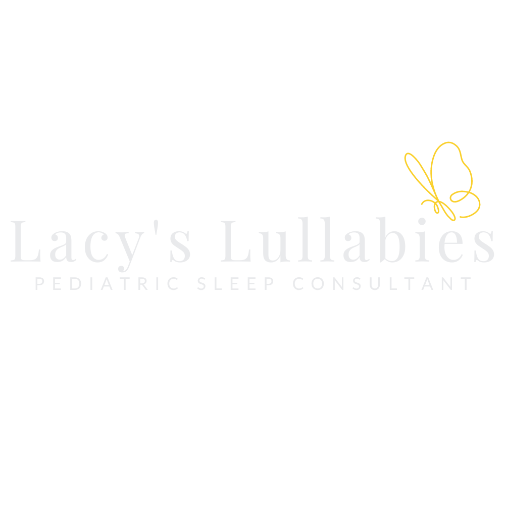 The logo for lacy 's lullabies is a pediatric sleep consultant.