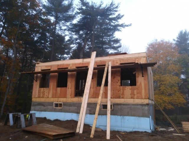 A house is being built in the middle of a forest