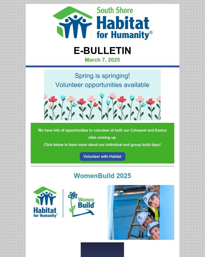 A south shore habitat for humanity newsletter for july 2021