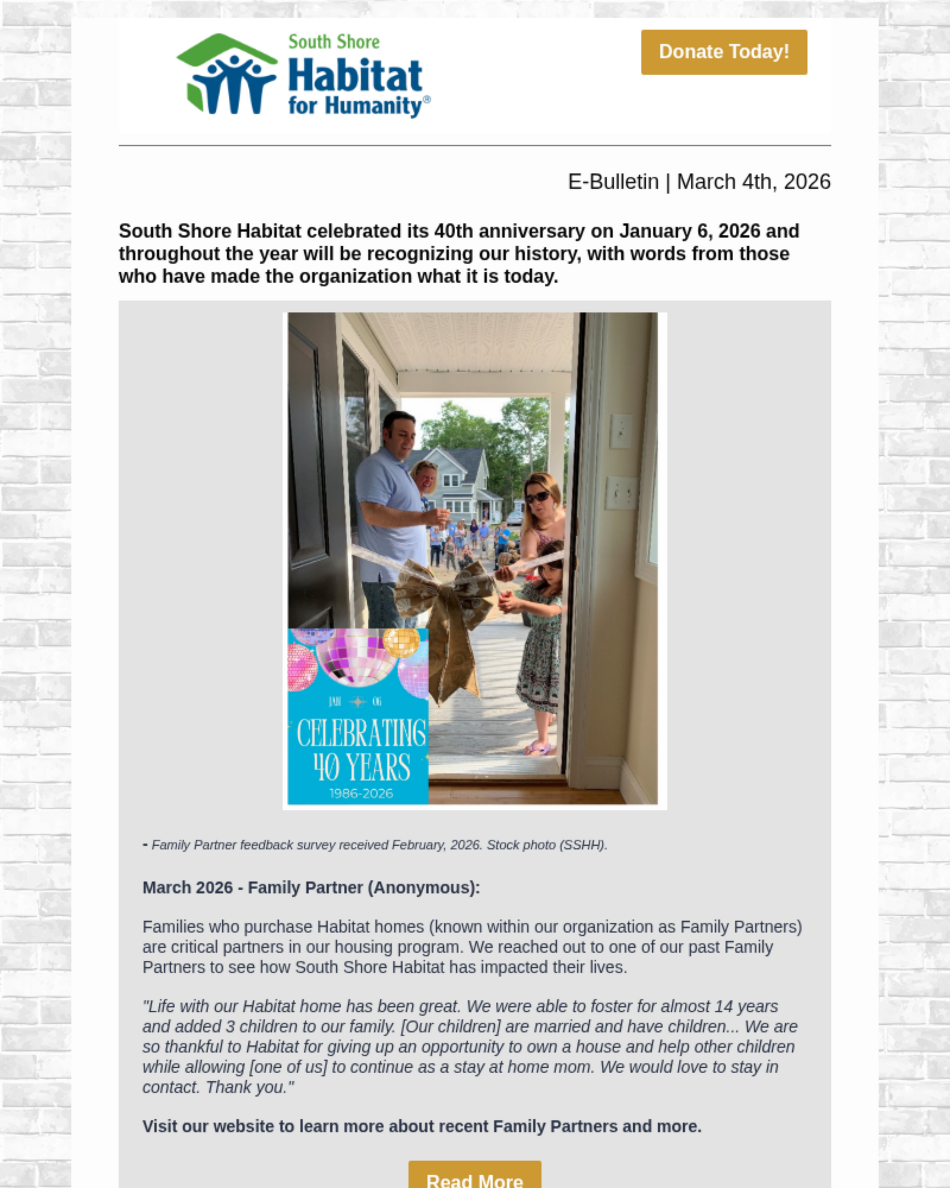 Celebrating 40 Years - Memories & Stories