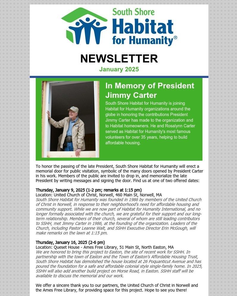 A south shore habitat for humanity newsletter for july 2021