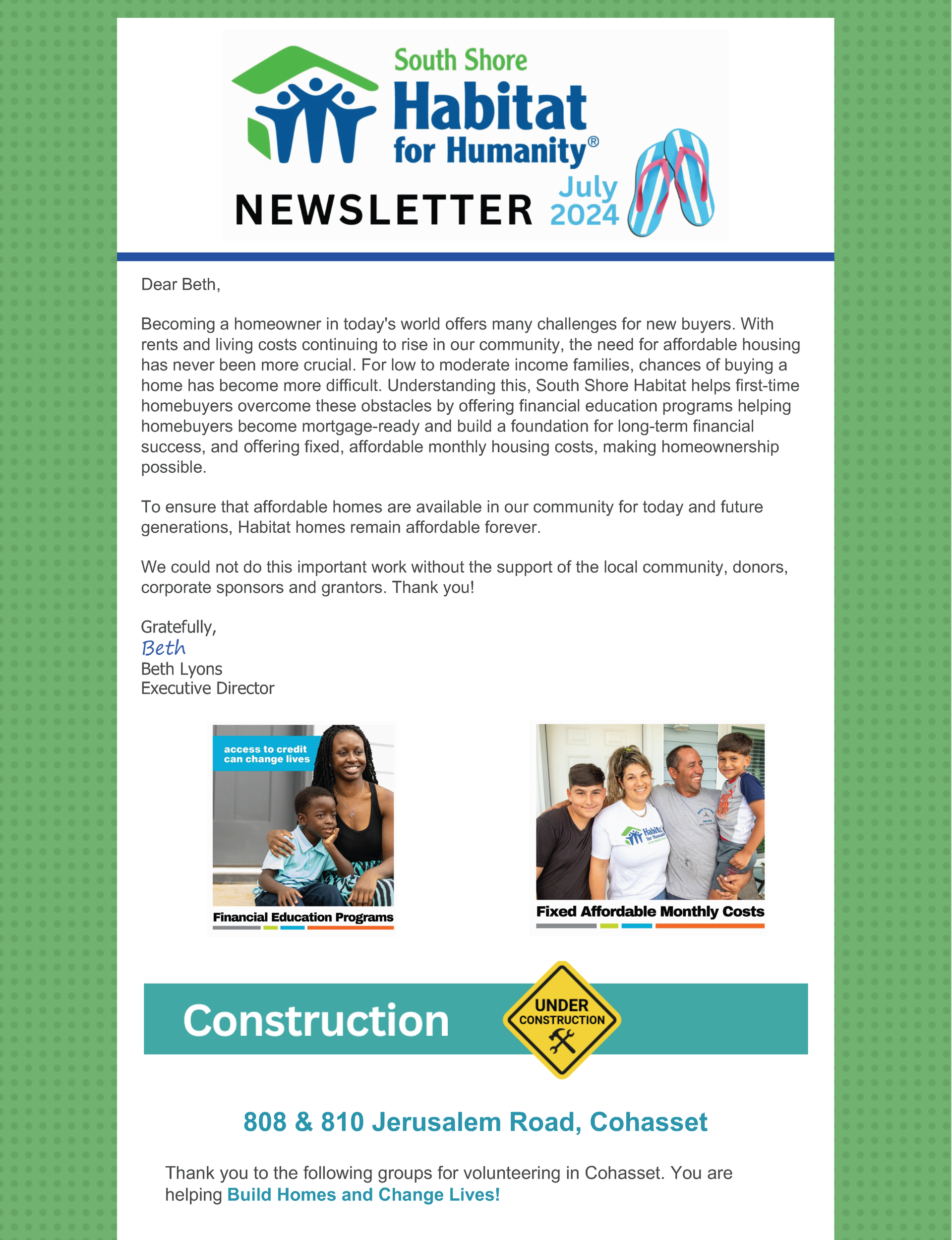 A south shore habitat for humanity newsletter for july 2021